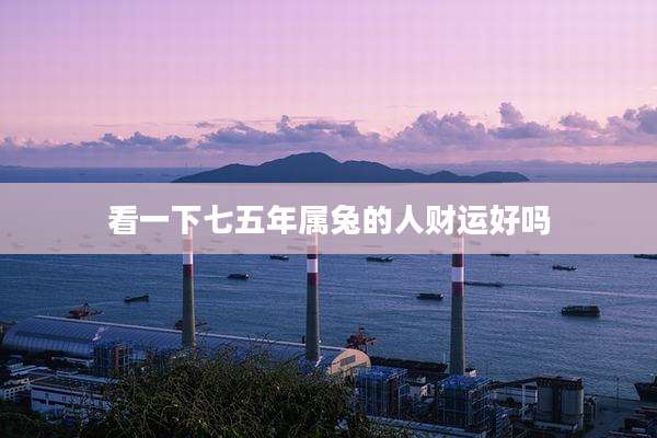 看一下七五年属兔的人财运好吗