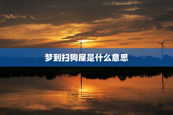 梦到扫狗屎是什么意思