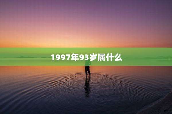 1997年93岁属什么