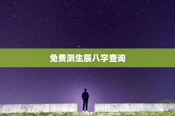 免费测生辰八字查询