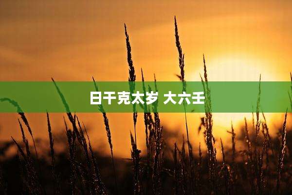 日干克太岁 大六壬