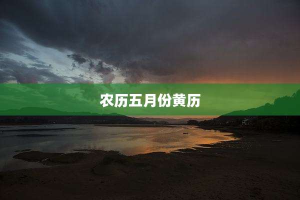 农历五月份黄历