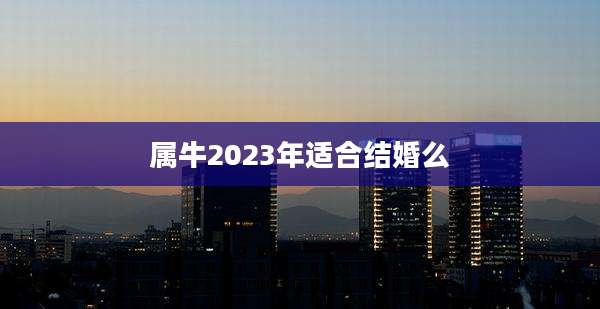 属牛2023年适合结婚么