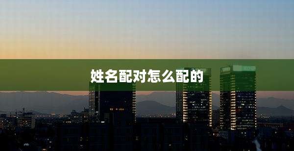 姓名配对怎么配的