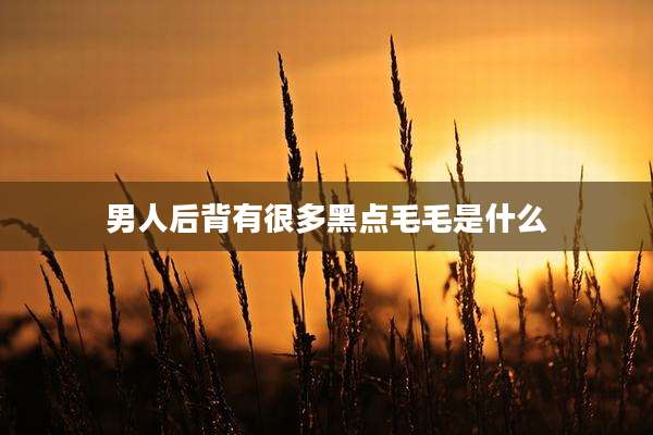 男人后背有很多黑点毛毛是什么