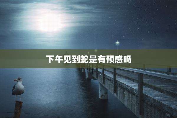 下午见到蛇是有预感吗