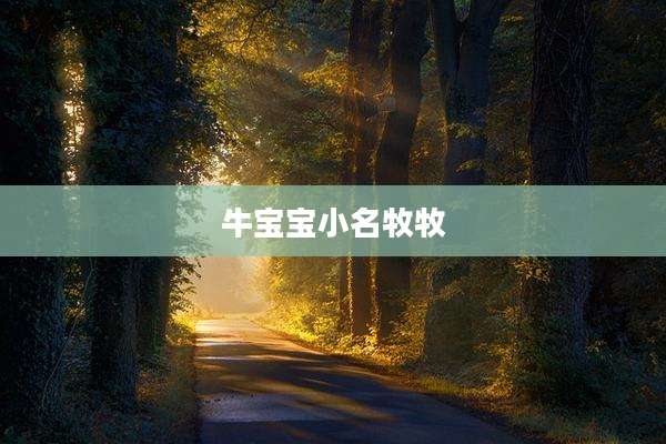 牛宝宝小名牧牧
