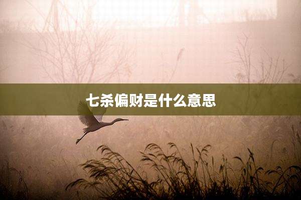 七杀偏财是什么意思