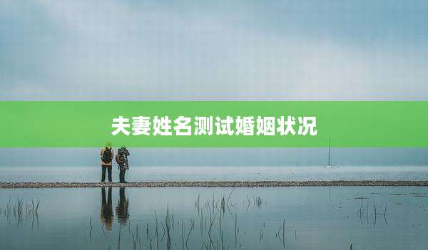 夫妻姓名测试婚姻状况