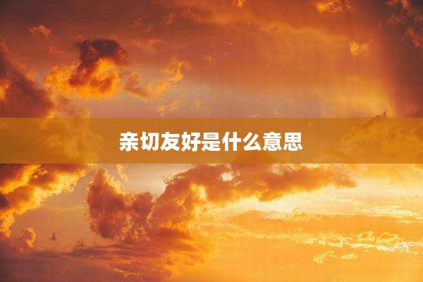 亲切友好是什么意思