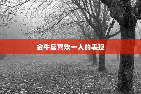 金牛座喜欢一人的表现