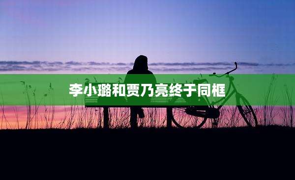 李小璐和贾乃亮终于同框