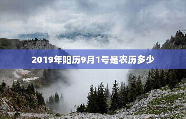 2019年阳历9月1号是农历多少