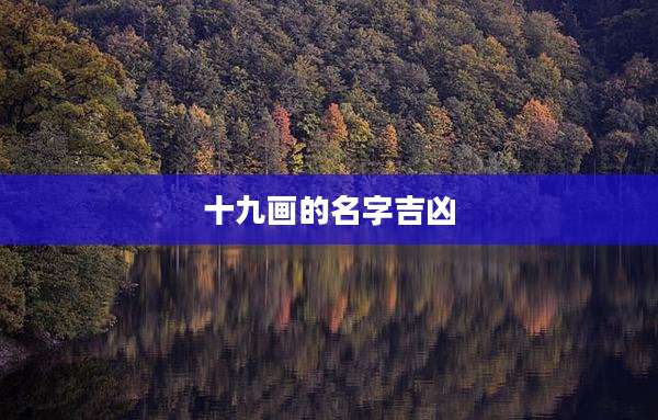 十九画的名字吉凶