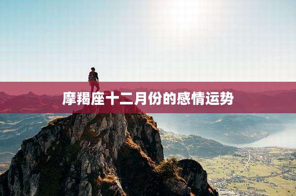 摩羯座十二月份的感情运势