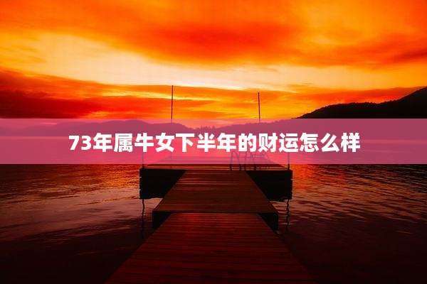 73年属牛女下半年的财运怎么样