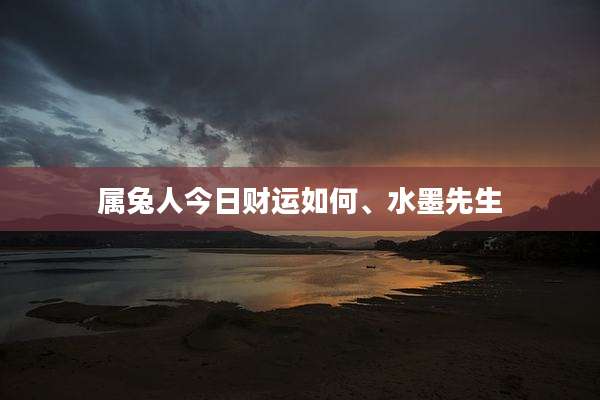 属兔人今日财运如何、水墨先生