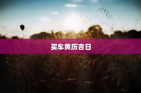 买车黄历吉日