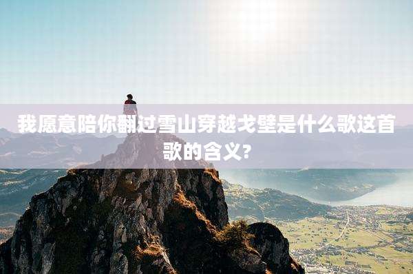 我愿意陪你翻过雪山穿越戈壁是什么歌这首歌的含义?