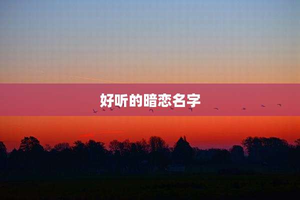 好听的暗恋名字