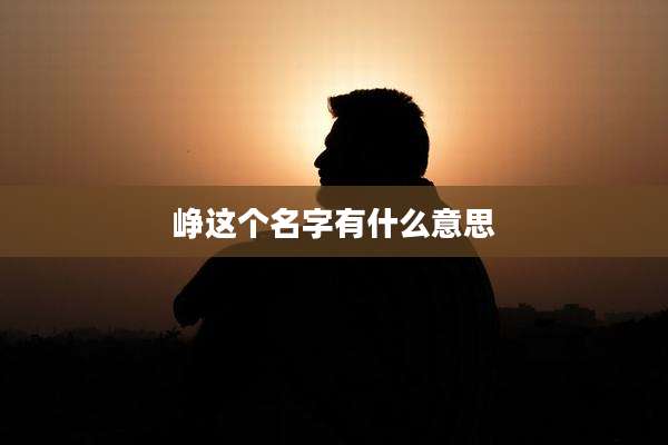 峥这个名字有什么意思
