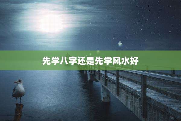 先学八字还是先学风水好