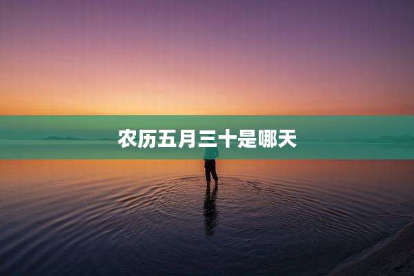农历五月三十是哪天