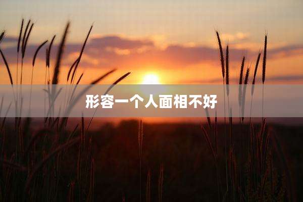 形容一个人面相不好