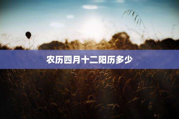 农历四月十二阳历多少