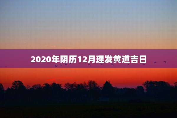 2020年阴历12月理发黄道吉日