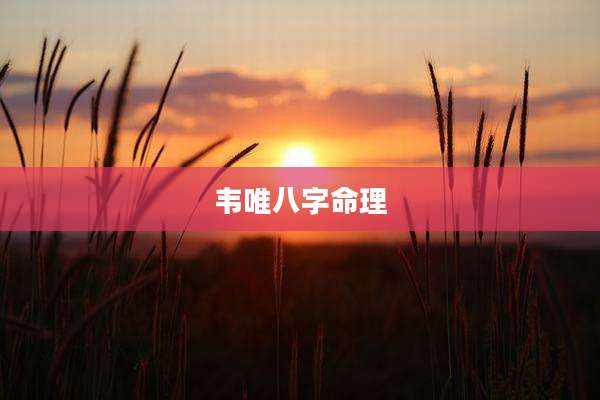韦唯八字命理
