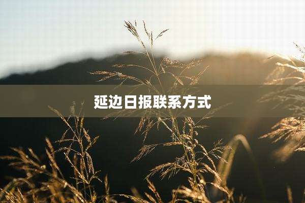 延边日报联系方式