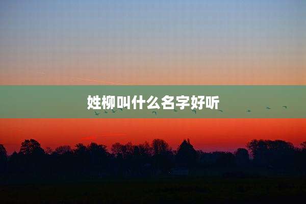 姓柳叫什么名字好听