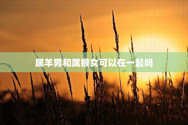 属羊男和属猴女可以在一起吗