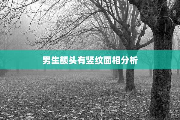 男生额头有竖纹面相分析