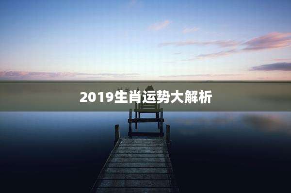 2019生肖运势大解析
