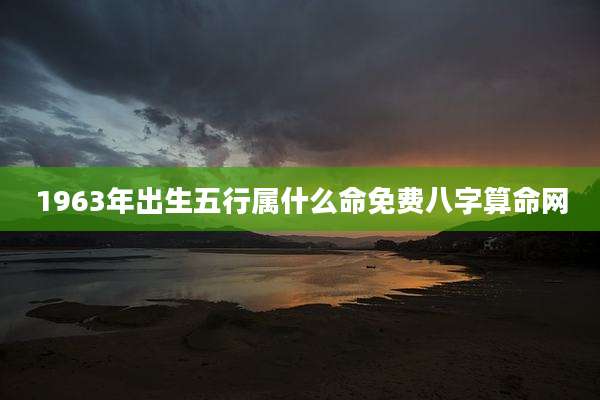 1963年出生五行属什么命免费八字算命网