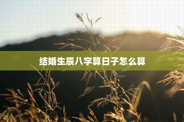 结婚生辰八字算日子怎么算
