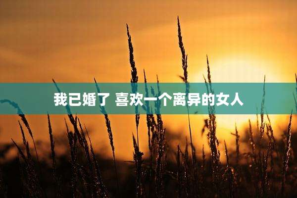 我已婚了 喜欢一个离异的女人