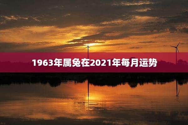1963年属兔在2021年每月运势