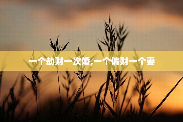 一个劫财一次婚,一个偏财一个妻