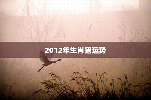 2012年生肖猪运势