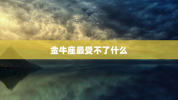 金牛座最受不了什么