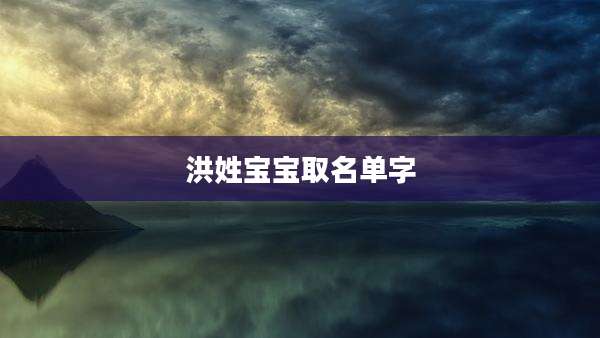 洪姓宝宝取名单字