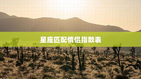 星座匹配情侣指数表