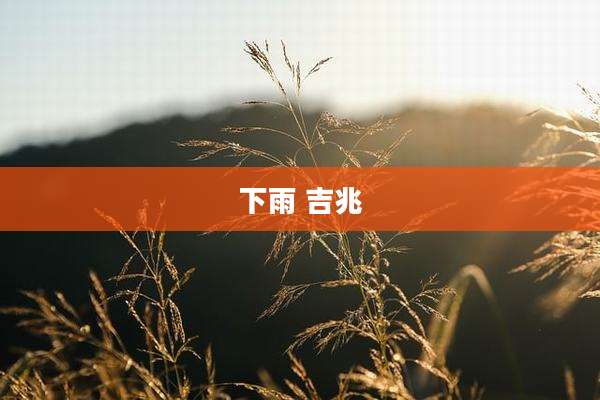 下雨 吉兆