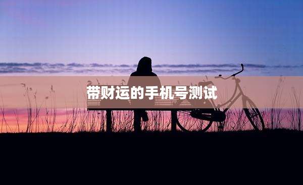 带财运的手机号测试