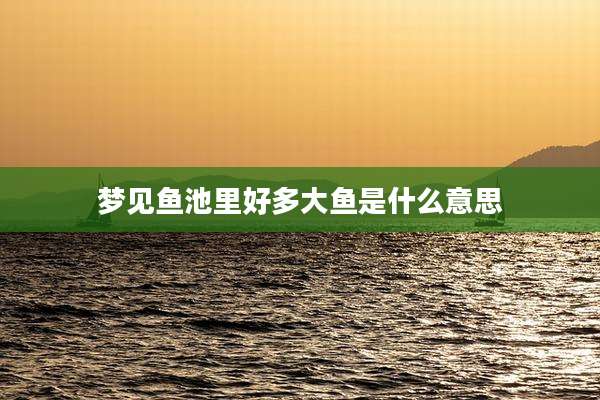 梦见鱼池里好多大鱼是什么意思