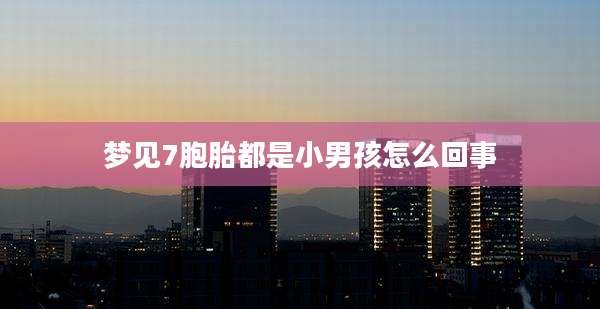 梦见7胞胎都是小男孩怎么回事