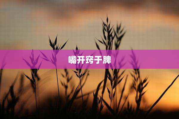 嘴开窍于脾
